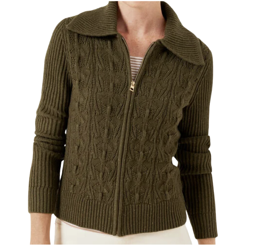 Pointelle Knit Sweater Jacket